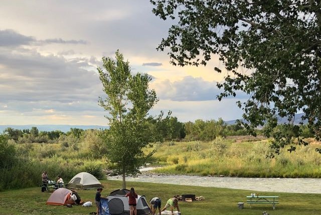 Riverfront tent area